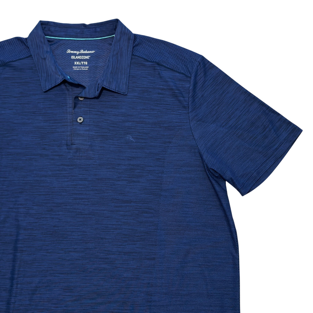 Tommy Bahama IslandZone Golf Polo Shirt Men XXL Blue Cool Mesh Office Travel